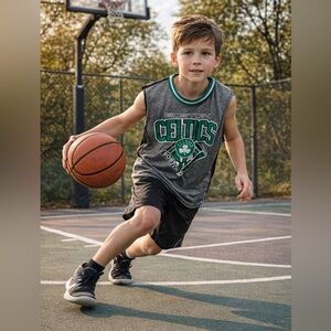 NBA Boston Celtics Gray and Green Jersey